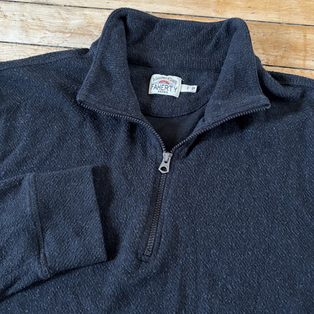 Faherty Legend Sweater 1/4 Quarter Zip Mens M Organic Cotton Pullover $148